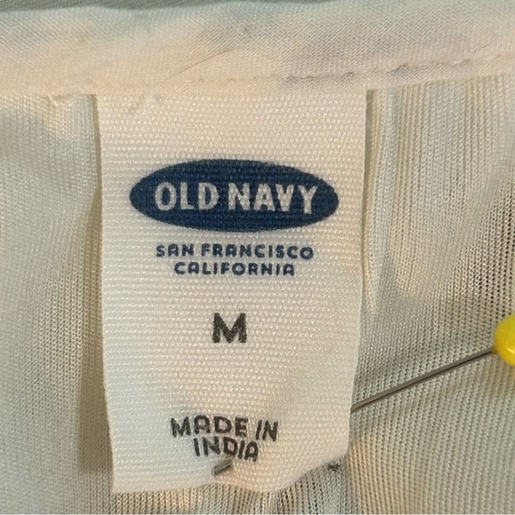 Old Navy Blue & White Tie Smocked Bodice Midi Dress sz M Cottagecore Boho Fairy - Picture 7 of 12